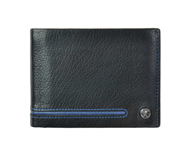 Pánská kožená peněženka SEGALI 753 115 2007 černá/modrá