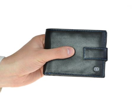 Pánská peněženka kožená SEGALI 907 114 2007 C černá/modrá