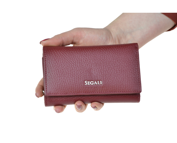 Dámská kožená peněženka SEGALI 7074 bordo