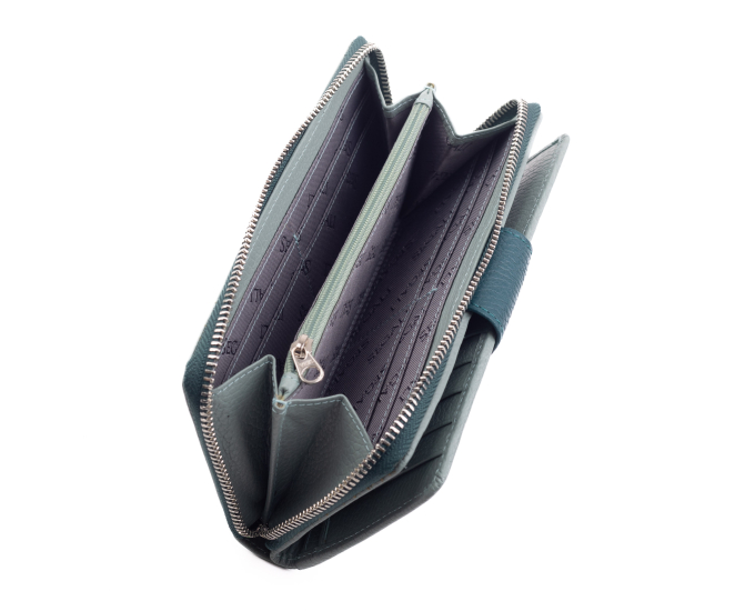 Dámská peněženka kožená SEGALI 7617 B sage/peacock blue