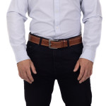 Pánský opasek kožený SEGALI JEANS 501/48 hnědý