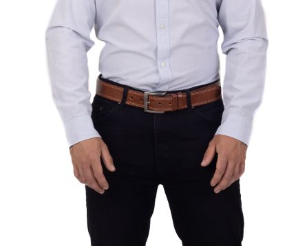 Pánský opasek kožený SEGALI JEANS 501/48 hnědý