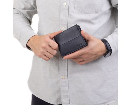 Pánská peněženka kožená SEGALI 80892 černá/šedá