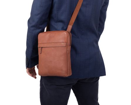 Pánská taška přes rameno kožená SEGALI 1852 koňak
