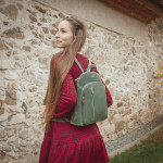 Dámský batoh kožený SEGALI 9093 zelený