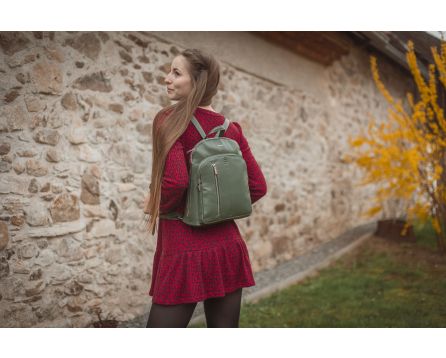 Dámský batoh kožený SEGALI 9093 zelený