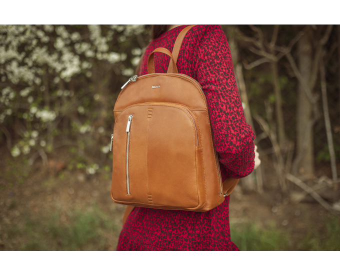 Dámský batoh kožený SEGALI 9093 koňak