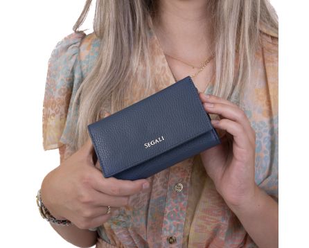Dámská peněženka kožená SEGALI 7074 B modrá