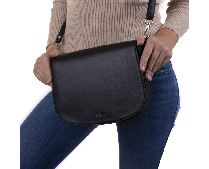 Dámská kabelka kožená SEGALI 9100 černá