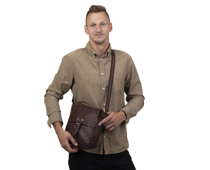 Pánská taška přes rameno kožená SEGALI 29394 dark tan