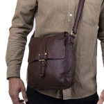 Pánská taška přes rameno kožená SEGALI 29394 dark tan