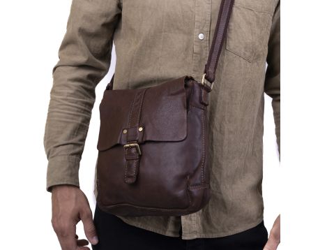 Pánská taška přes rameno kožená SEGALI 29394 dark tan