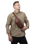 Pánská ledvinka kožená SEGALI 25819 tan