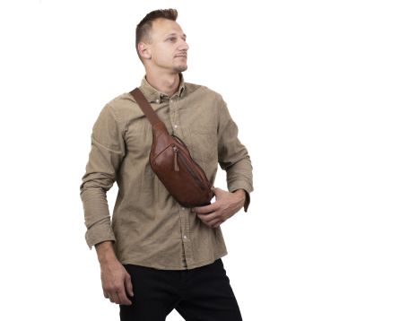 Pánská ledvinka kožená SEGALI 25819 tan