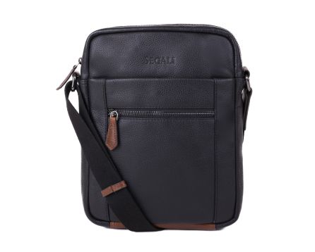 Pánská taška kožená SEGALI 3080 černá/koňak