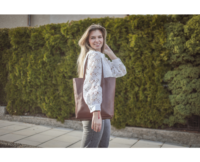 Kožená kabelka Adele SEGALI hnědá