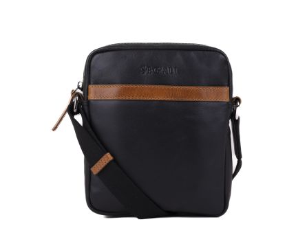Pánská taška kožená SEGALI 2004B černá/koňak
