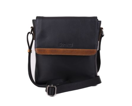 Pánská taška kožená SEGALI 3249 černá/koňak