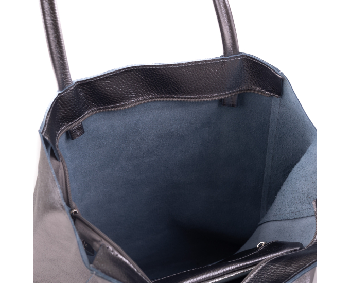 Kožená kabelka Adele SEGALI stříbrná