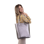 Kožená kabelka Adele SEGALI stříbrná