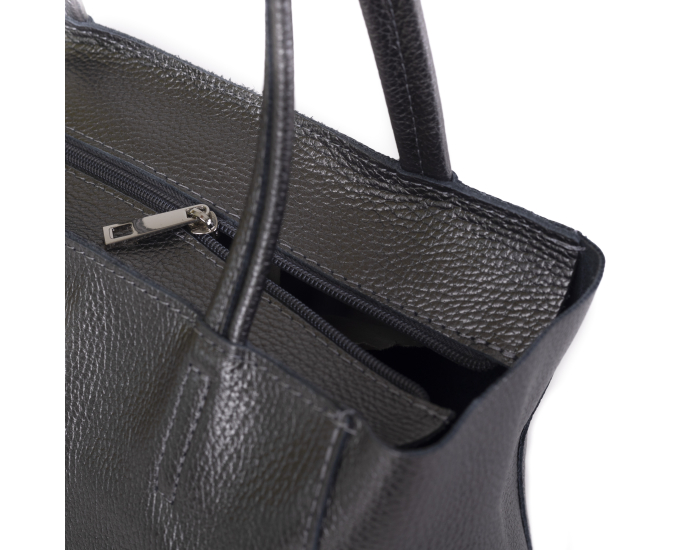 Kožená kabelka Adele SEGALI metalická