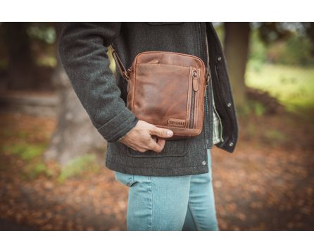 Pánská taška kožená SEGALI 3322 světle hnědá